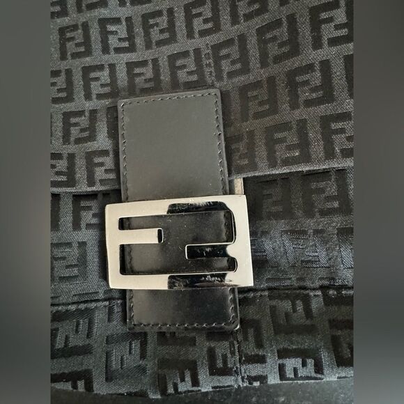 Fendi Vintage Rare Black Zucca-Print Canvas Mama Forever 1980-90 - Picture 5 of 15